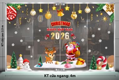 TRANG TRÍ GIÁNG SINH CHO SẢNH CHUNG CƯ ÔNG GIÀ NOEL VÀ TUẦN LỘC NHỎ TRÊN MỎM TUYẾT