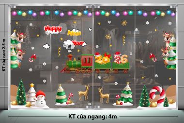 TRANG TRÍ GIÁNG SINH CHO NHÀ HÀNG ĐOÀN TÀU NOEL TRÊN CÁNH ĐỒNG TUYẾT GIỮA TRỜI ĐÊM