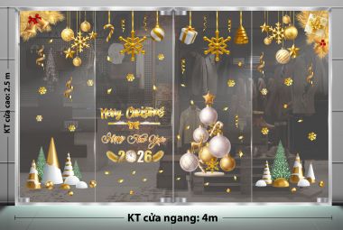 TRANG TRÍ GIÁNG SINH CHO TIỆM SPA CÂY THÔNG VÀ PHỤ KIỆN SẮC VÀNG 