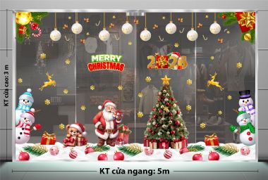 TRANG TRÍ GIÁNG SINH CHO SẢNH CHUNG CƯ ÔNG GIÀ NOEL VÀ NGƯỜI TUYẾT LẤP LÓ BÊN CÂY THÔNG
