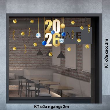 DECAL QUẢ CHÂU TRANG TRÍ NOEL XANH 2026