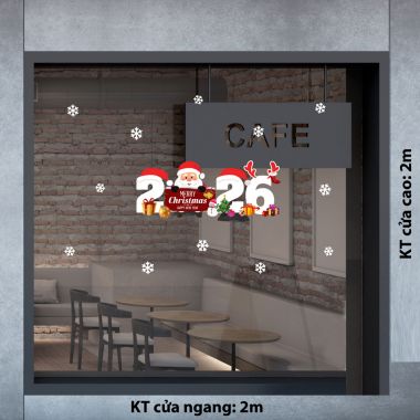 DECAL TRANG TRÍ NOEL 2026 ÔNG GIÀ NOEL