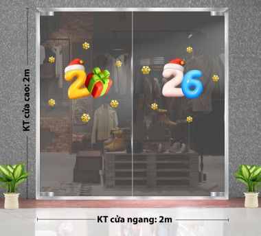 DECAL TRANG TRÍ NOEL 2026 HỘP QUÀ