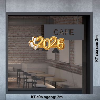 DECAL TRANG TRÍ NOEL 2026 VÀNG ĐỒNG