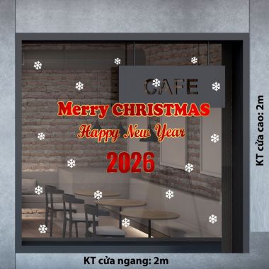 DECAL TRANG TRÍ MERRY CHRISMAST AND HAPPY NEW YEAR 2026