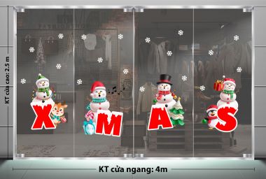 DECAL TRANG TRÍ NOEL NGƯỜI TUYẾT CHÀO XMAS
