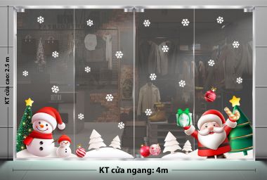 TRANG TRÍ GIÁNG SINH CHO TRUNG TÂM ANH NGỮ ÔNG NOEL VÀ NGƯỜI TUYẾT TRÊN CÁNH ĐỒNG TUYẾT