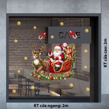 DECAL TRANG TRÍ NOEL ÔNG GIÀ NOEL TRÊN XE TUẦN LỘC VÀ NHỮNG MÓN QUÀ