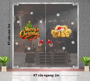 DECAL TRANG TRÍ NOEL MERRY CHIRSMAST 2026