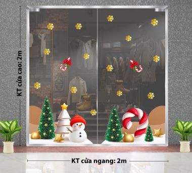 DECAL TRANG TRÍ NOEL NGƯỜI TUYẾT TRẮNG VÀ PHỤ KIỆN GIÁNG SINH TRÊN NGỌN ĐỒI 