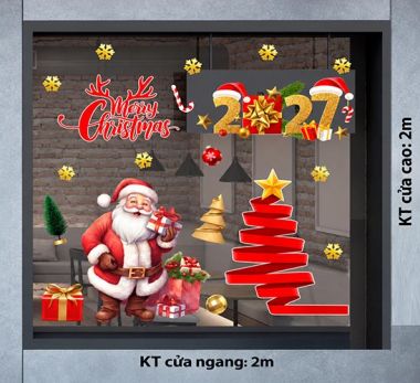 TRANG TRÍ GIÁNG SINH CHO TRƯỜNG HỌC ÔNG GIÀ NOEL BÊN CÂY THÔNG ĐỎ