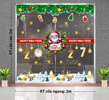 TRANG TRÍ GIÁNG SINH 2027 CHO TIỆM SPA DÂY RUY BĂNG ĐỎ ÔNG GIÀ NOEL 