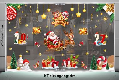 DECAL TRANG TRÍ GIÁNG SINH CHO CỬA HÀNG THỜI TRANG 2027