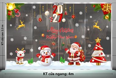 DECAL TRANG TRÍ GIÁNG SINH 2027 CHO TRƯỜNG HỌC SẮC MÀU NOEL