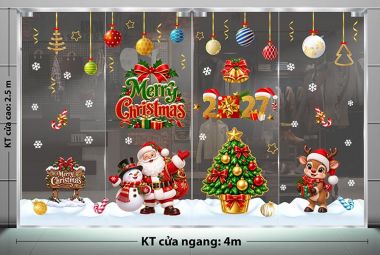 DECAL TRANG TRÍ NOEL CHO SẢNH CHUNG CƯ 2027 CÁNH ĐỒNG TUYẾT