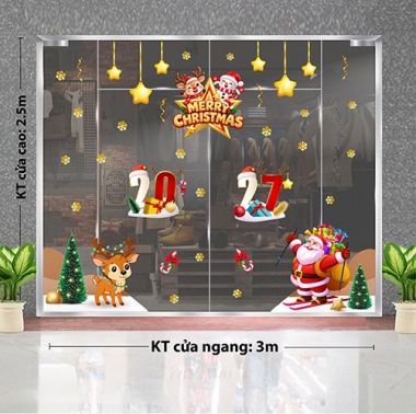 DECAL TRANG TRÍ GIÁNG SINH CHO CÔNG TY ÔNG GIÀ NOEL VÀ TUẦN LỘC NHỎ