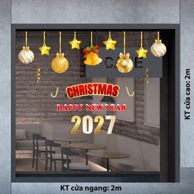 DECAL TRANG TRÍ NOEL VÀ NĂM MỚI CHUÔNG VÀNG 2027