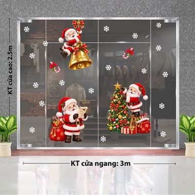 DECAL TRANG TRÍ GIÁNG SINH ÔNG GIÀ NOEL ĐỦ LOẠI