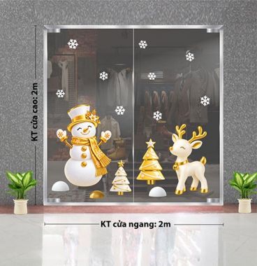 DECAL TRANG TRÍ NOEL NGƯỜI TUYẾT VÀ TUẦN LỘC TRẮNG