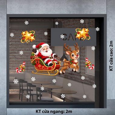 DECAL TRANG TRÍ GIÁNG SINH ÔNG GIÀ NOEL TRÊN XE TUẦN LỘC