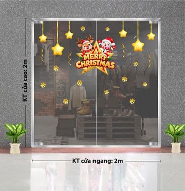 DECAL DÁN KÍNH TRANG TRÍ NOEL DÂY TREO NGÔI SAO