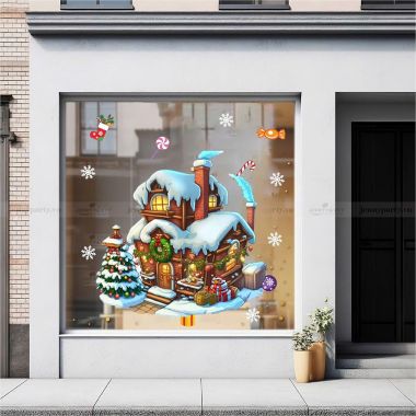 DECAL TRANG TRÍ NOEL NGÔI NHÀ PHỦ TUYẾT