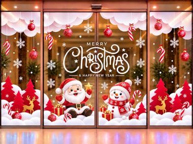 TRANG TRÍ GIÁNG SINH ÔNG GIÀ NOEL VÀ NGƯỜI TUYẾT VÀ NHỮNG CÂY THÔNG ĐỎ 