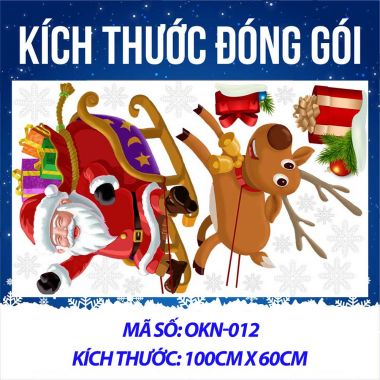 DECAL TRANG TRÍ GIÁNG SINH ÔNG GIÀ NOEL BÊN TÚI QUÀ TRÊN XE TUẦN LỘC