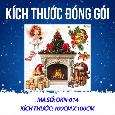 DECAL TRANG TRÍ GIÁNG SINH LÒ SƯỞI VÀ THIÊN THẦN NHỎ