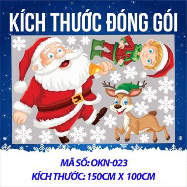 DECAL TRANG TRÍ GIÁNG SINH ÔNG GIÀ NOEL CÙNG NGƯỜI BẠN NHỎ VUI CHƠI CÙNG TUẦN LỘC