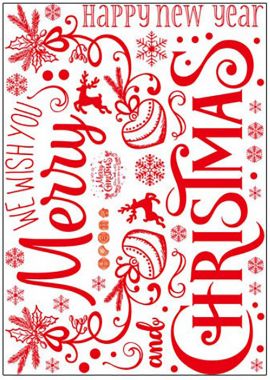 Decal trang trí Noel 2022 chữ Merry Christmas and Happy New Year