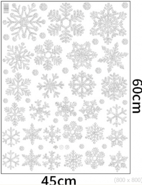 DECAL TRANG TRÍ NOEL TĨNH ĐIỆN BÔNG TUYẾT NHŨ BẠC