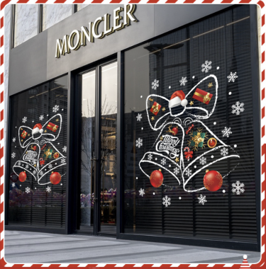 DECAL TRANG TRÍ NOEL 2 MẶT ĐÔI CHUÔNG TREO