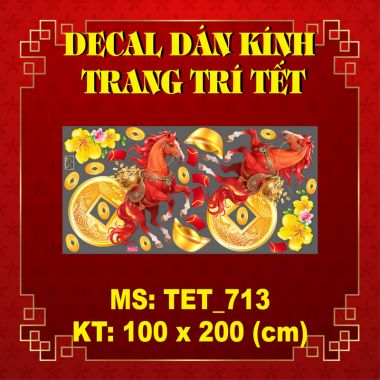 DECAL DÁN KÍNH TRANG TRÍ TẾT CHO CÔNG TY XUÂN BÍNH NGỌ ĐẮC TÀI ĐẮC LỘC