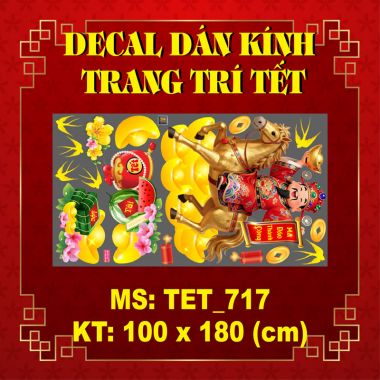 DECAL DÁN KÍNH TRANG TRÍ TẾT CHO NGÂN HÀNG SẮC ĐỎ MAY MẮN TẾT BÍNH NGỌ 2026