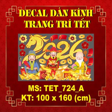 DECAL TRANG TRÍ TẾT PHÚC LỘC THỌ 2026