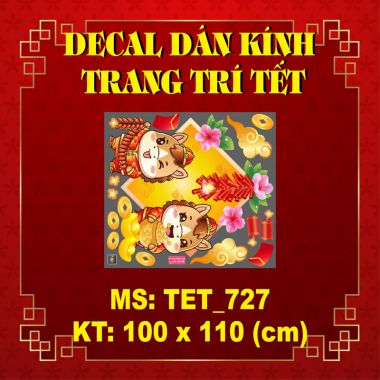 DECAL DÁN KÍNH TRANG TRÍ TẾT ĐÀN NGỰA NHỎ CHÚC MỪNG NĂM MỚI AN KHANG THỊNH VƯỢNG