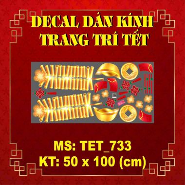 DECAL DÁN KÍNH TRANG TRÍ TẾT CHO TIỆM VÀNG SẮC VÀNG ĐÓN XUÂN 2026