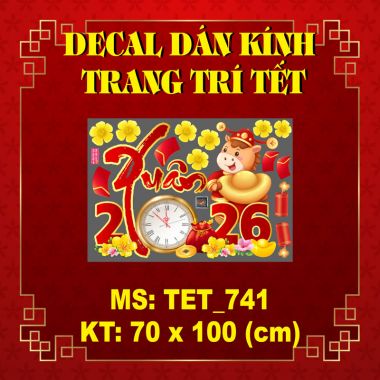 DECAL DÁN KÍNH TRANG TRÍ TẾT THỜI KHẮC XUÂN 2026