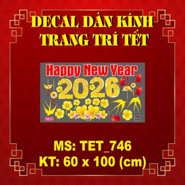 DECAL DÁN KÍNH TRANG TRÍ TẾT CHO KHÁCH SẠN ĐÔI NGỰA VÀNG MANG TÀI LỘC NĂM 2026