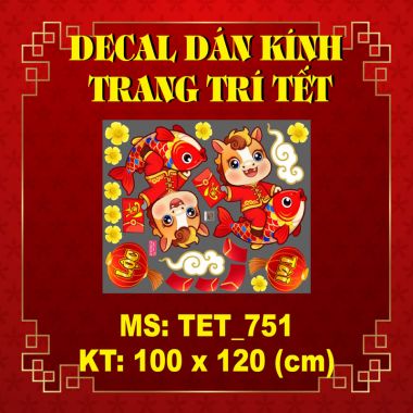 DECAL DÁN KÍNH TRANG TRÍ TẾT CHO NGÂN HÀNG SẮC ĐỎ MAY MẮN TẾT BÍNH NGỌ 2026