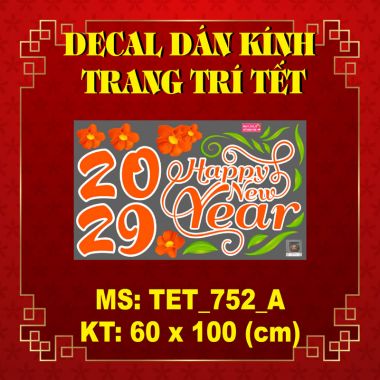 DECAL DÁN KÍNH TRANG TRÍ TẾT BÉ VUI VUÂN TRÊN CÁNH ĐỒNG HOA CỎ