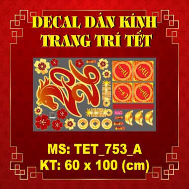 DECAL TRANG TRÍ TẾT DÂY ĐỒNG TIỀN TREO 2026