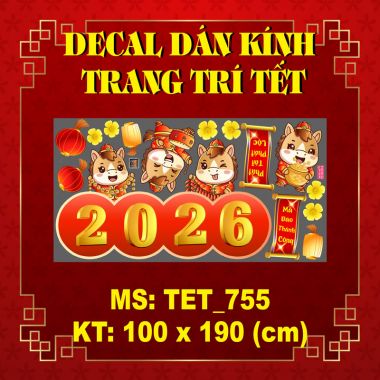 DECAL TRANG TRÍ TẾT LIỄN XUÂN 2026 BÍNH NGỌ