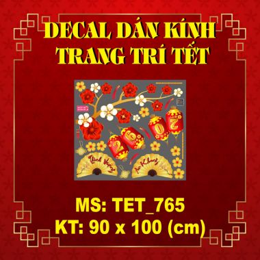DECAL TRANG TRÍ TẾT CÀNH HOA XUÂN VÀ LỒNG ĐÈN ĐỎ 2026