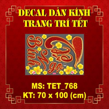 DECAL TRANG TRÍ TẾT BÍNH NGỌ MÀU ĐỎ