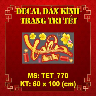 DECAL TRANG TRÍ TẾT XUÂN BÍNH NGỌ VÀ PHÁO NHỎ