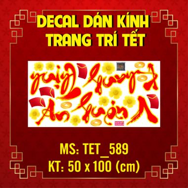 DECAL DÁN KÍNH TRANG TRÍ TẾT ĐÀN NGỰA NHỎ CHÚC MỪNG NĂM MỚI AN KHANG THỊNH VƯỢNG