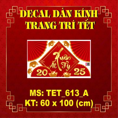 DECAL TRANG TRÍ TẾT XUÂN ẤT TỴ 2025 VÀ CÁNH QUẠT ĐỎ