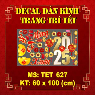 DECAL TRANG TRÍ TẾT MỪNG XUÂN ẤT TỴ DÂY TREO SỐ 2025